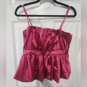 NWOT Thirty/Thirty Fushia Pink Satin Tank in Size XL Extra Large